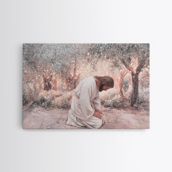 Light In Gethsemane – Framed Canvas Print – Christian Art Canvas – Jesus Painting – Christian Wall Art – Large Christian Art – Christian De