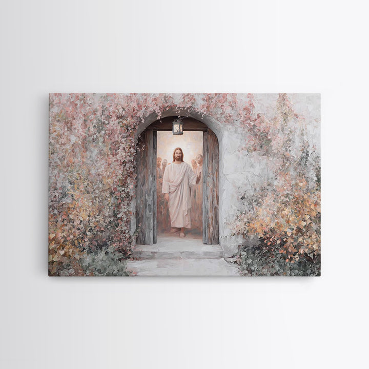 Blessed Entryway - Framed Canvas Print - Christian Art Canvas - Christian Wall Art - Jesus Painting - Christian Christmas Art