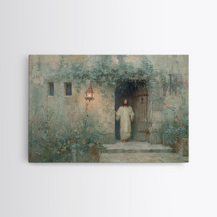 Light Of Welcome - Framed Canvas Print - Christian Wall Art - Modern Christian Art - Jesus Painting - Christian Art Canvas
