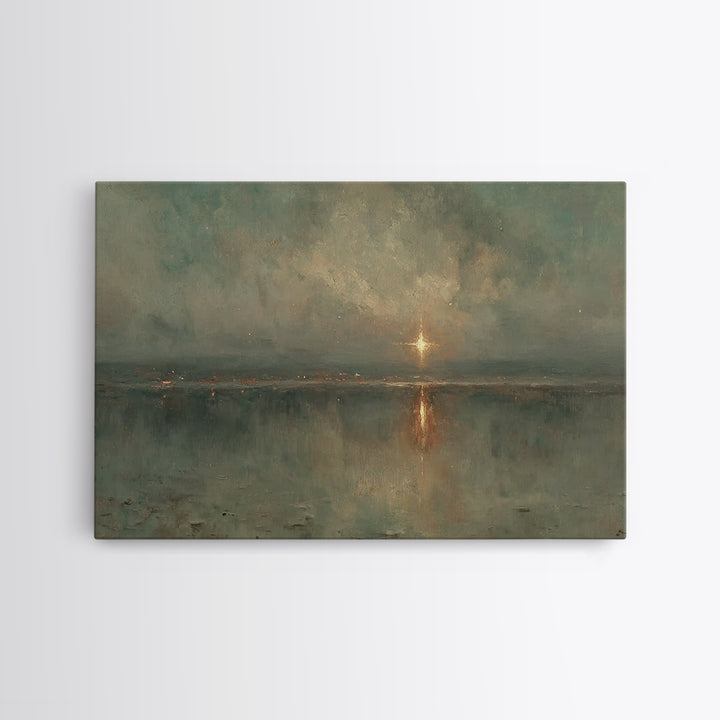 Twilight Promise Star | Framed Canvas Print | Christian Wall Art | Christian Art Work | Christmas Art Framed | Jesus Christmas Art | Christ