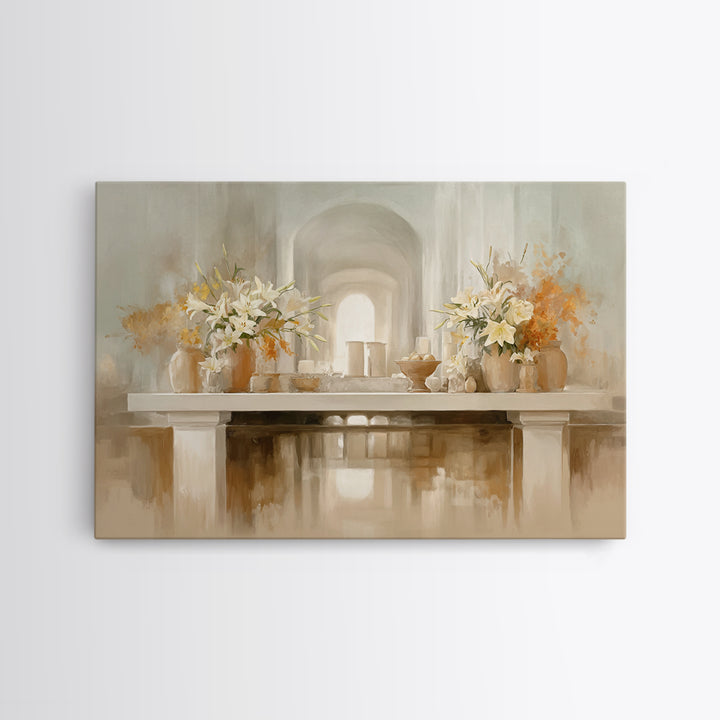 Sanctuary Of Lilies – Framed Canvas Print – Christian Decor For Home – Christian Art Prints – Christian Art Canvas – Christian Art Gift – S