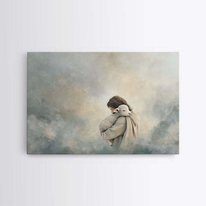 Gentle Haven Light | Framed Canvas Print | Christian Art Canvas | Jesus Painting | Christian Wall Art | Christmas Art | Christian Home Deco