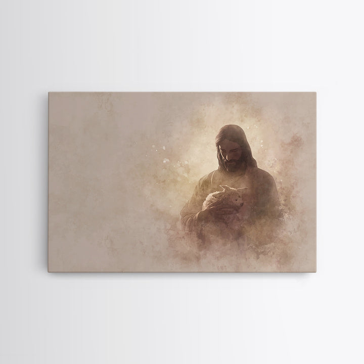 Sacred Night Embrace, Framed Canvas Print, Christian Wall Art, Christian Art Canvas, Jesus Painting, Christmas Art, Christian Christmas Dec