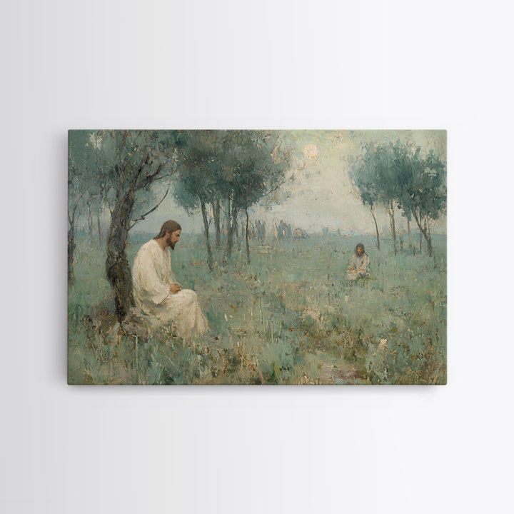 Gethsemane Dawn Peace – Framed Canvas Print – Christian Art – Jesus Painting – Christian Art Canvas – Vintage Christian Art – Christian Wal
