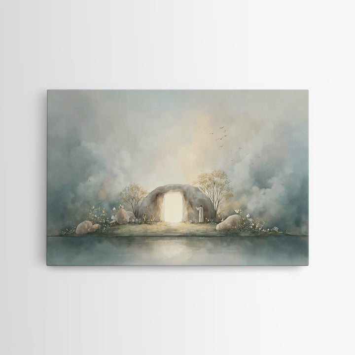 Light Of Resurrection | Framed Canvas Print | Christian Art Canvas | Easter Art | Christian Wall Art | Christian Decor | Jesus Painting | C