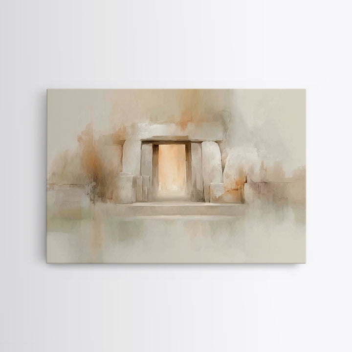 Stone Gate Hope – Framed Canvas Print – Christian Wall Art – Christian Art Canvas – Easter Art – Christian Painting – Christian Decor – Uni