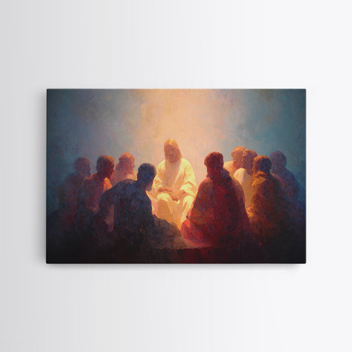 Eternal Gathering, Framed Canvas Print, Christian Art Canvas, Jesus Painting, Christian Wall Art, Christmas Art Prints, Modern Christian Ar