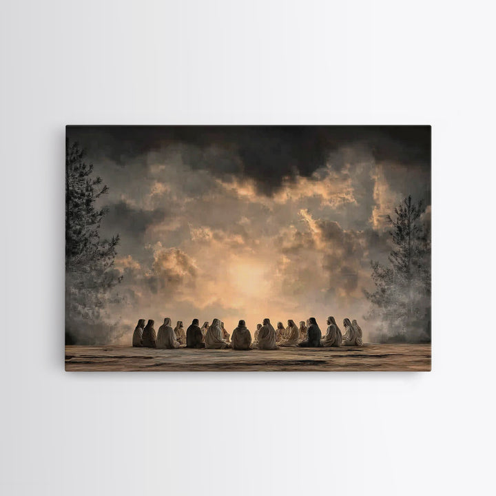 Holy Summit | Framed Canvas Print | Christian Wall Art | Christian Christmas Art | Jesus Painting | Christian Art Canvas | Vintage Christia
