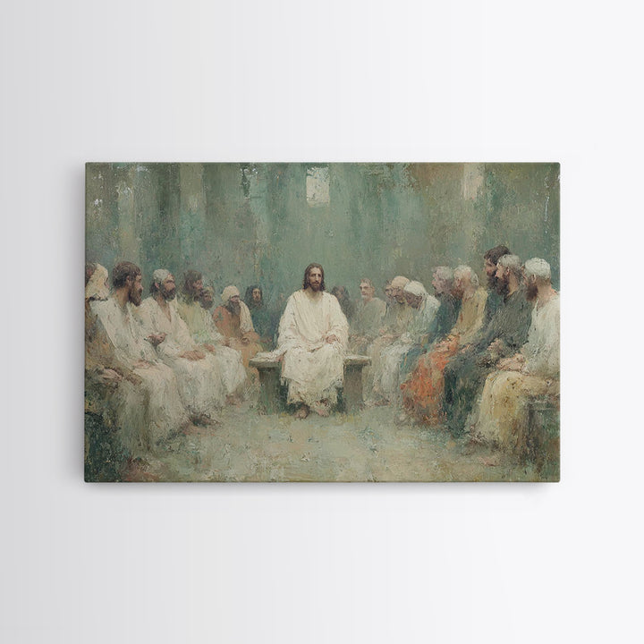 Heavenly Circle | Framed Canvas Print | Christian Art Canvas | Jesus Painting | Modern Christian Art | Christian Gift Ideas | Christmas Wal