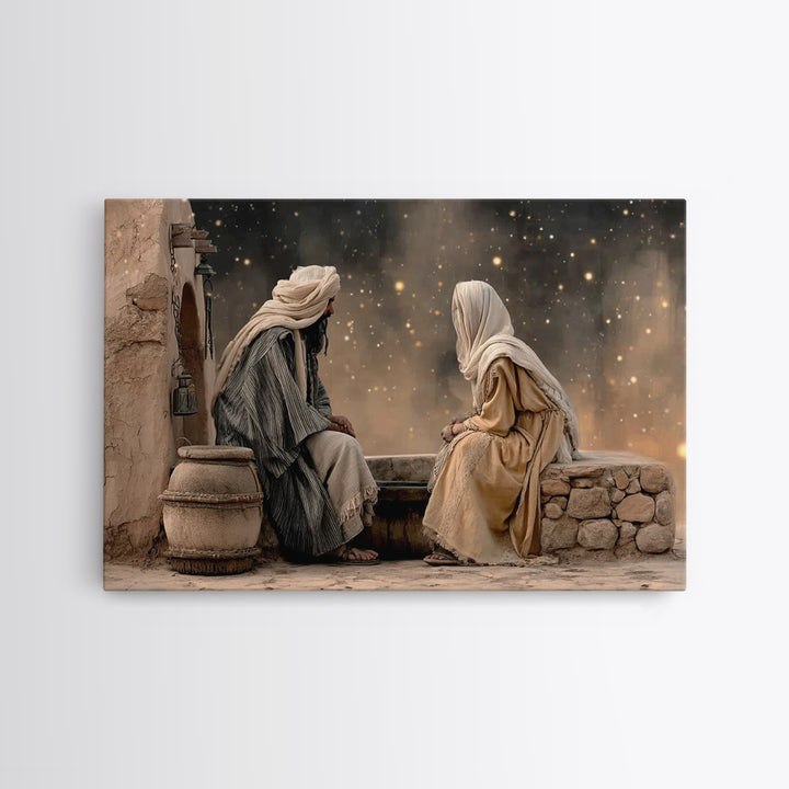 Night Well Wonder, Framed Canvas Print, Christian Wall Art, Jesus Painting, Christian Art Canvas, Moody Christian Art, Christian Gift Ideas