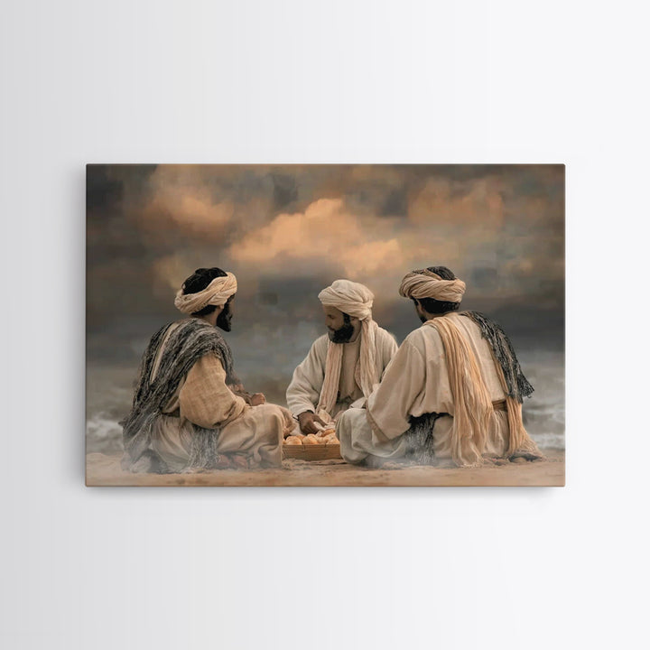 Bread At Dawn | Framed Canvas Print | Christian Art Canvas | Jesus Painting | Christian Wall Art | Moody Christian Art | Christian Art Prin