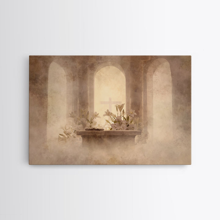Hushed Chapel Reverence | Framed Canvas Print | Christian Wall Art | Subtle Christian Art | Christian Art Print | Christian Decor For Home