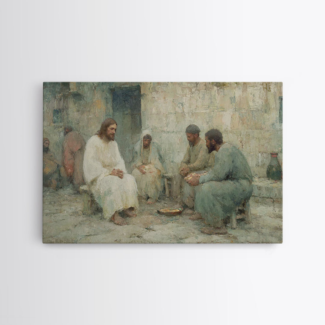 Shore Of Mercy – Framed Canvas Print – Christian Art Print – Christian Wall Art – Jesus Painting – Vintage Christian Art – Christian Christ