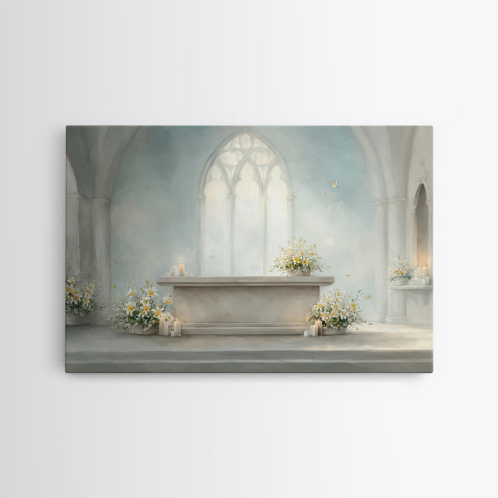Sanctuary Of Light – Framed Canvas Print – Christian Wall Art – Christian Art Canvas – Jesus Painting – Christian Decor – Christmas Art