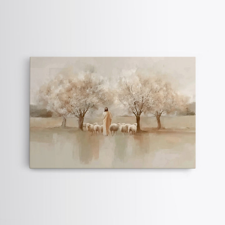Dawn Of Blessing – Framed Canvas Print – Christian Christmas Art – Christian Art Print – Jesus Painting – Christian Wall Art – Christmas Ca