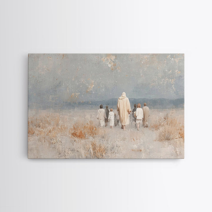 Guiding Shepherd – Framed Canvas Print – Christian Wall Art – Jesus Painting – Christian Art Canvas – Christian Decor – Christian Gift