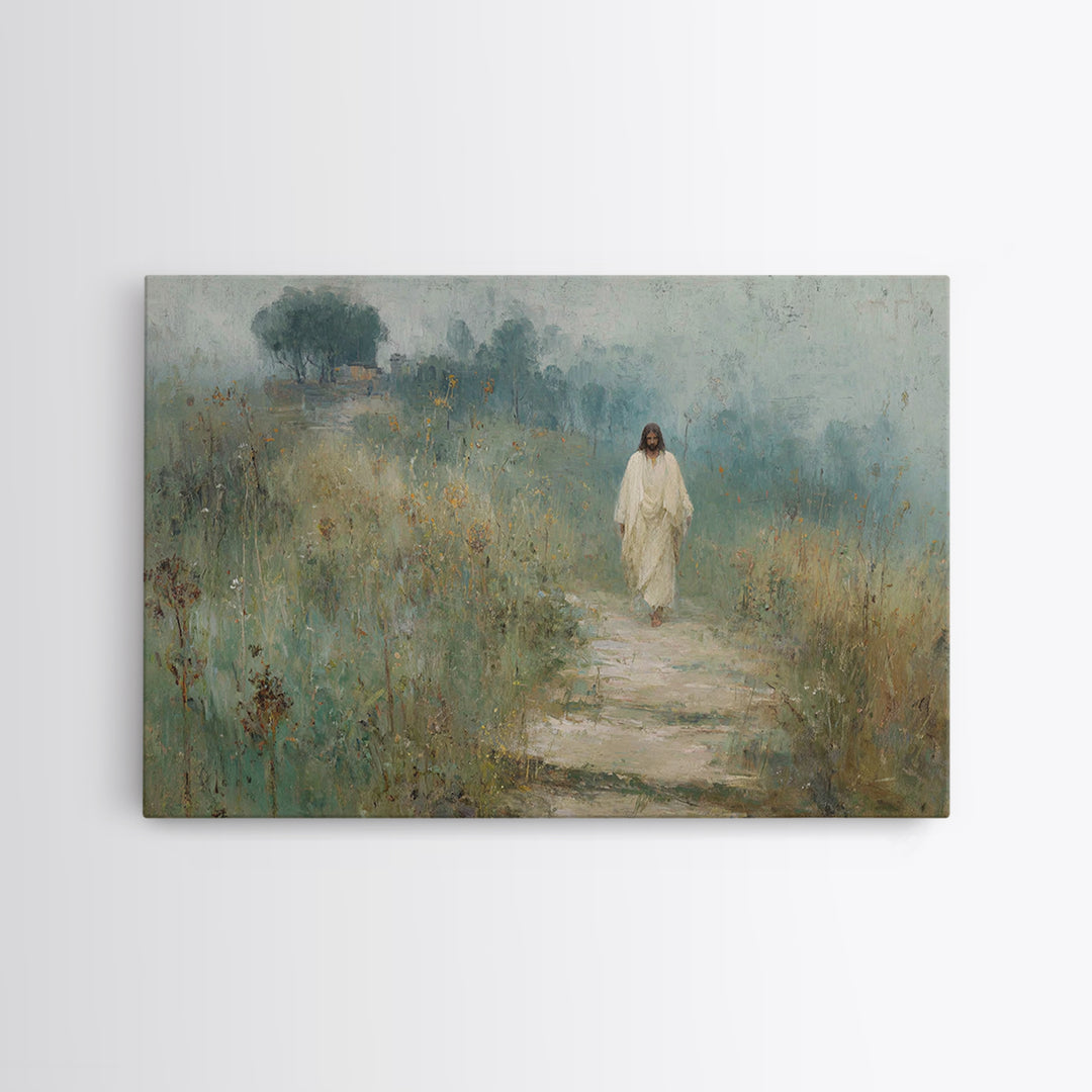 Fields Of Promise | Framed Canvas Print | Christian Art Canvas | Jesus Painting | Christian Wall Art | Subtle Christian Art