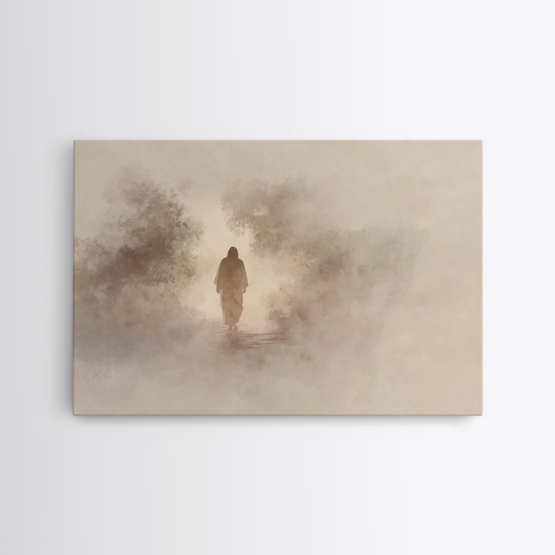 Silent Redeemer, Framed Canvas Print, Christian Art Canvas, Christian Wall Art, Jesus Painting, Minimalist Christian Art