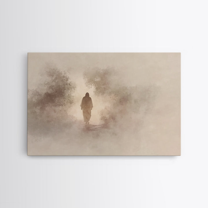 Silent Redeemer, Framed Canvas Print, Christian Art Canvas, Christian Wall Art, Jesus Painting, Minimalist Christian Art