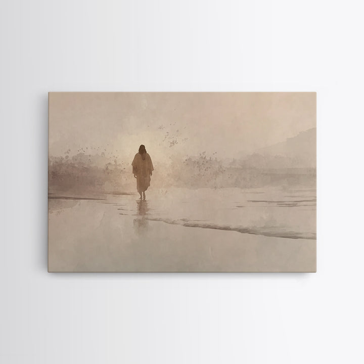 Desert Dawn Peace, Framed Canvas Print, Christian Art Canvas, Jesus Painting, Christian Wall Art, Subtle Christian Art, Christian Christmas