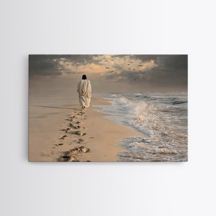 Waves Of Promise | Framed Canvas Print | Jesus Painting | Christian Wall Art | Christian Art Canvas | Large Christian Painting | Christian