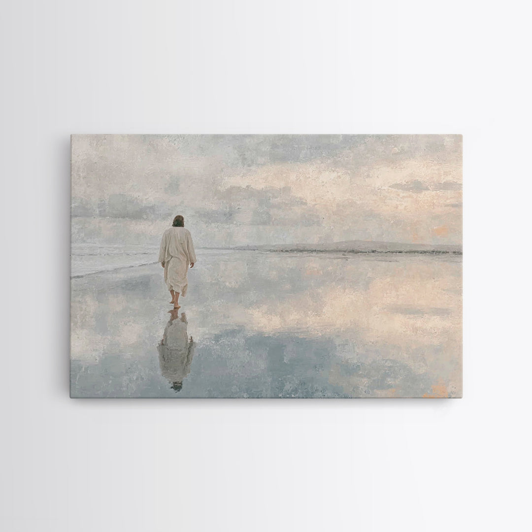 Still Waters Faith – Framed Canvas Print – Christian Wall Art – Christian Art Canvas – Jesus Painting – Moody Christian Art – Christian Dec