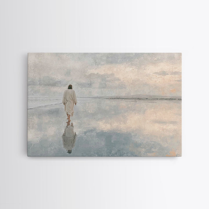 Still Waters Faith – Framed Canvas Print – Christian Wall Art – Christian Art Canvas – Jesus Painting – Moody Christian Art – Christian Dec