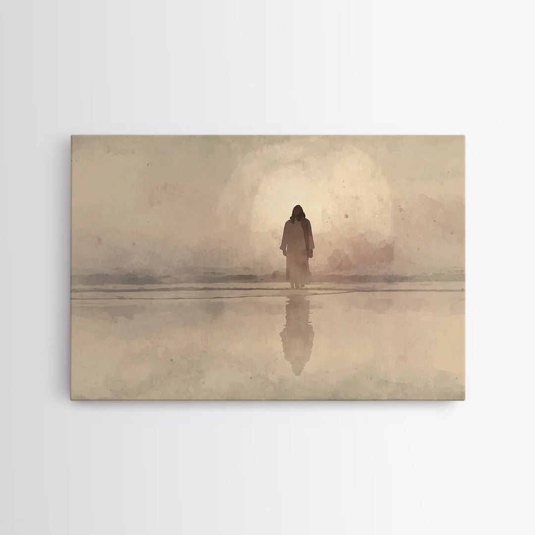 Morning Glory Walk – Framed Canvas Print – Jesus Painting – Christian Art Canvas – Christian Wall Art – Christian Gift – Abstract Christian
