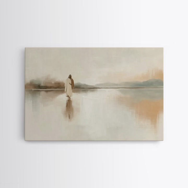 Quiet Lands Promise, Framed Canvas Print, Christian Art Work, Christian Wall Art, Jesus Painting, Minimalist Christian Art, Christian Gift