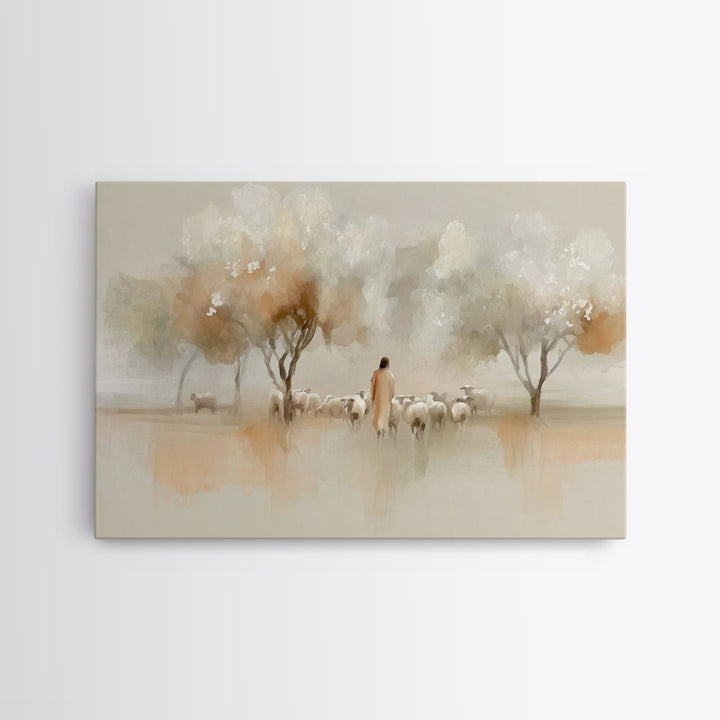 Orchard Of Peace | Framed Canvas Print | Jesus Painting | Christian Art Canvas | Christian Wall Art | Moody Christian Art | Christian Gift