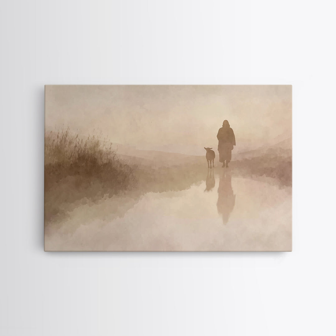 Calm Horizon Grace | Framed Canvas Print | Christian Wall Art | Christian Art Canvas | Minimalist Christian Art | Jesus Painting