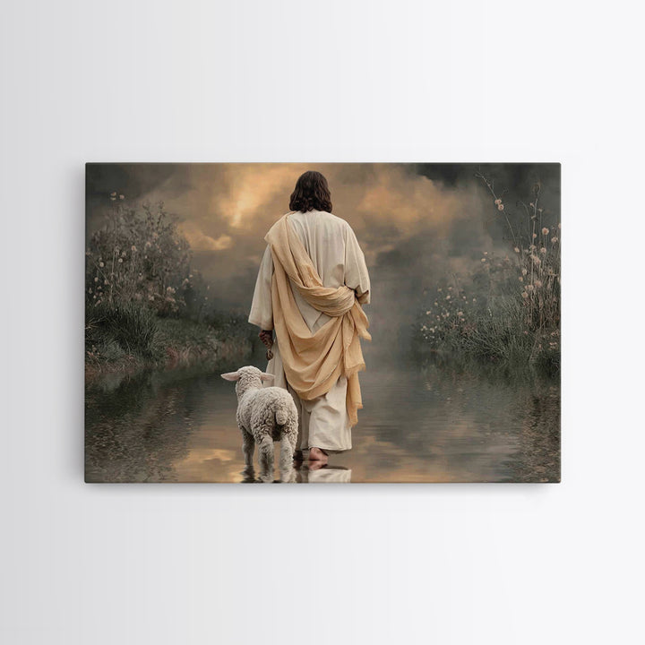 Silent Valley Path, Framed Canvas Print, Christian Art Canvas, Jesus Painting, Christian Wall Art, Unique Christian Art