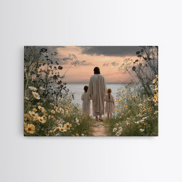 Sunset Of Mercy – Framed Canvas Print – Christian Art Canvas – Jesus Painting – Christian Wall Art – Moody Christian Art
