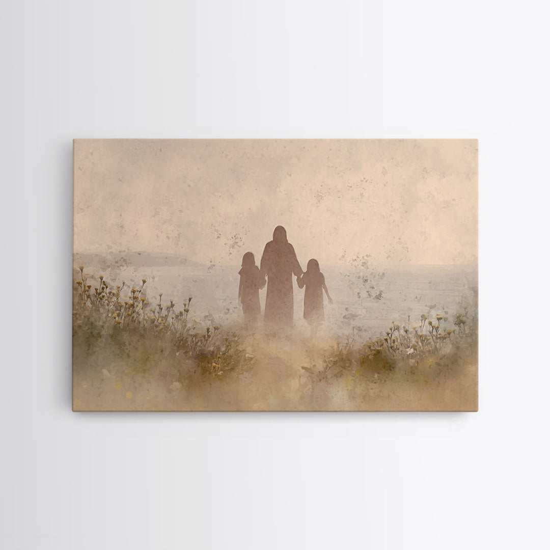 Whispered Meadow Path | Framed Canvas Print | Christian Art Canvas | Jesus Painting | Christian Wall Art | Unique Christian Art