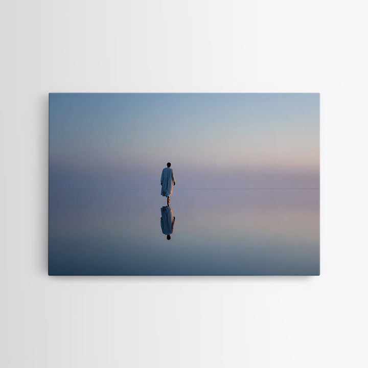 Still Waters Peace – Framed Canvas Print – Christian Art Canvas – Jesus Painting – Christian Wall Art – Minimalist Christian Art