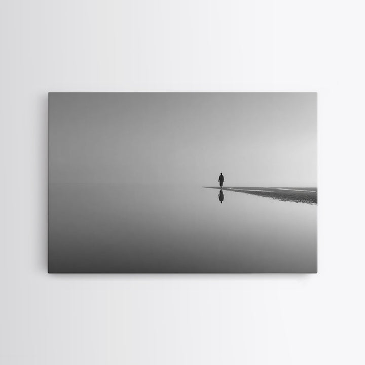 Silent Horizon, Framed Canvas Print, Christian Wall Art, Minimalist Christian Art, Jesus Painting, Christian Art Canvas, Subtle Christian A