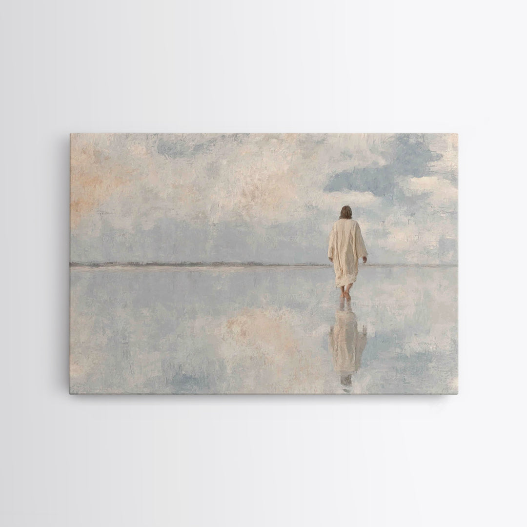 Calm Redeemer – Framed Canvas Print – Christian Art Canvas – Jesus Painting – Christian Wall Art – Modern Christian Painting – Christian Gi