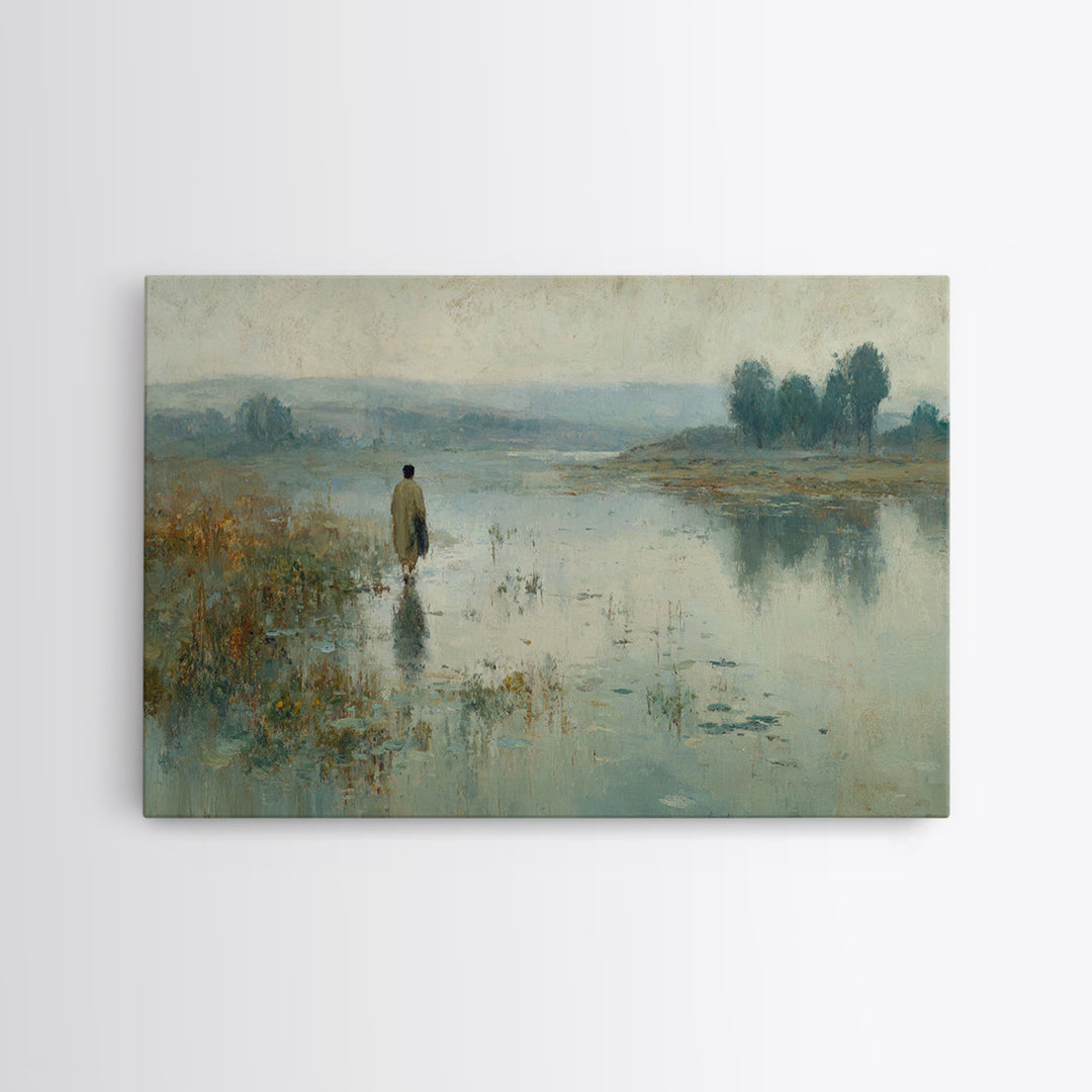 Heavenly Stillness | Framed Canvas Print | Jesus Painting | Christian Wall Art | Christian Art Canvas | White Christmas Art | Christian Chr