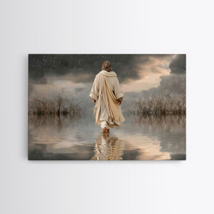 Light Of Salvation | Framed Canvas Print | Jesus Painting | Christian Art Canvas | Christian Wall Art | Modern Christian Art | Christmas Ar