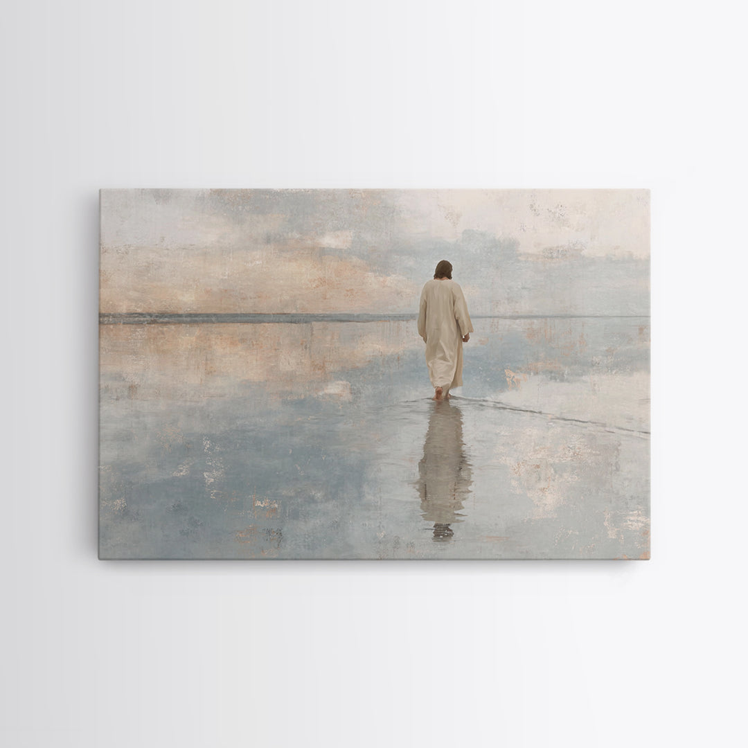 Desert Peace, Framed Canvas Print, Christian Art Canvas, Jesus Painting, Subtle Christian Art, Christian Wall Art, Christian Christmas Art