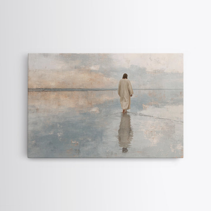 Desert Peace, Framed Canvas Print, Christian Art Canvas, Jesus Painting, Subtle Christian Art, Christian Wall Art, Christian Christmas Art