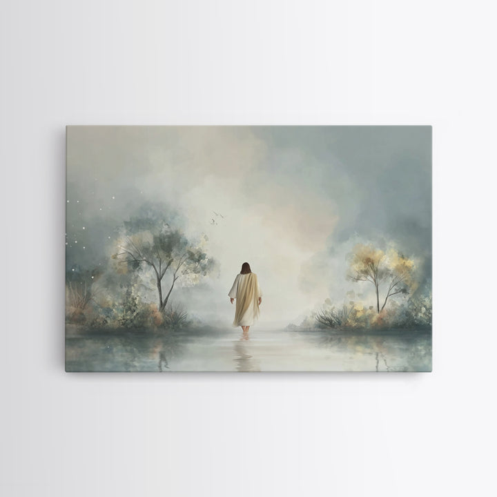 Garden of Grace, Framed Canvas Print, Christian Art Canvas, Jesus Painting, Subtle Christian Art, Christian Wall Art, Christian Art Gift