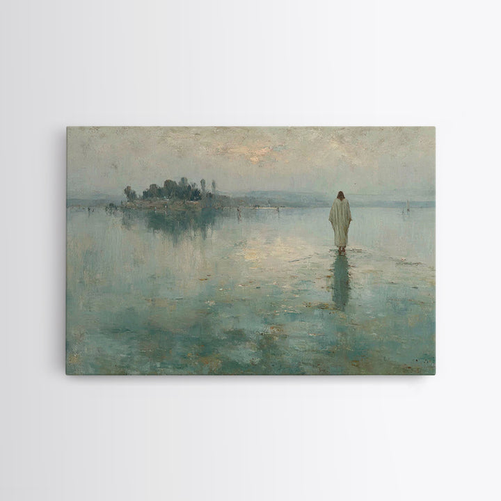 Shepherd’s Meadow – Framed Canvas Print – Christian Art Canvas – Jesus Painting – Christian Wall Art – Vintage Christian Painting – Christi