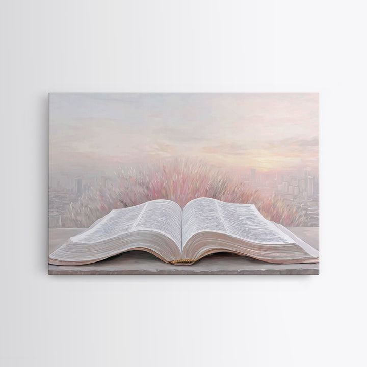 Sunrise Scripture – Framed Canvas Print – Christian Wall Art – Christian Art Canvas – Christian Painting – Christian Art Print – Subtle Chr