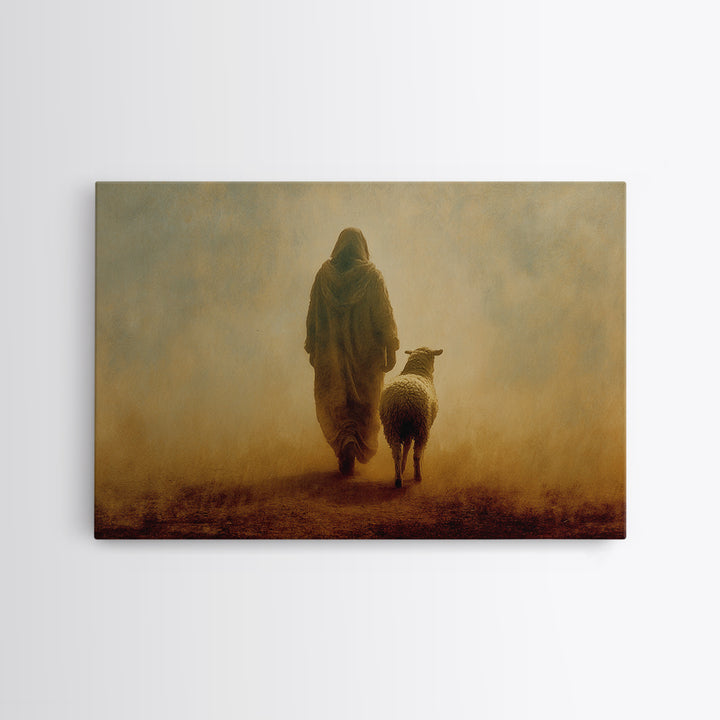 Guiding Mercy, Framed Canvas Print, Christian Wall Art, Jesus Painting Canvas, Modern Christian Art, Christian Christmas Art, Large Christi
