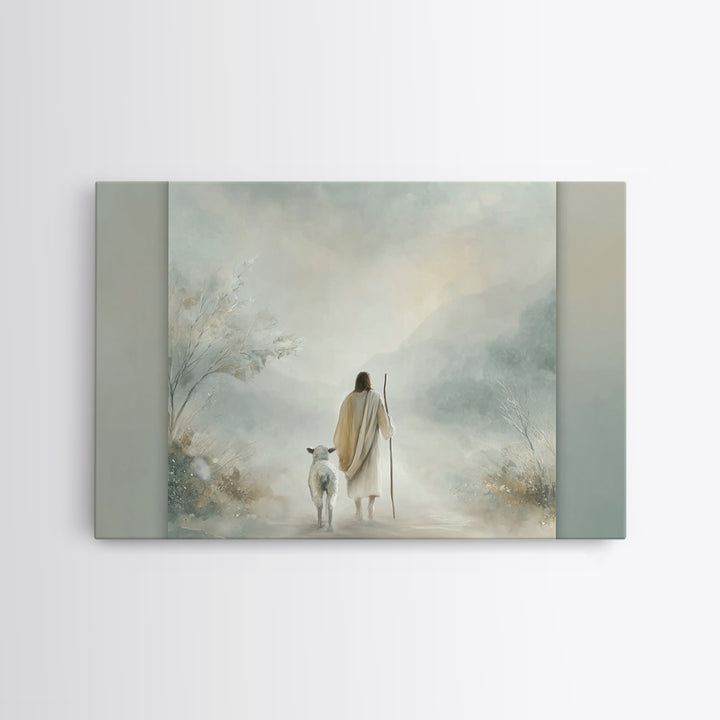 Peaceful Way – Framed Canvas Print – Christian Wall Art – Jesus Painting – Christian Art Print – Minimalist Christian Art – Christian Gift