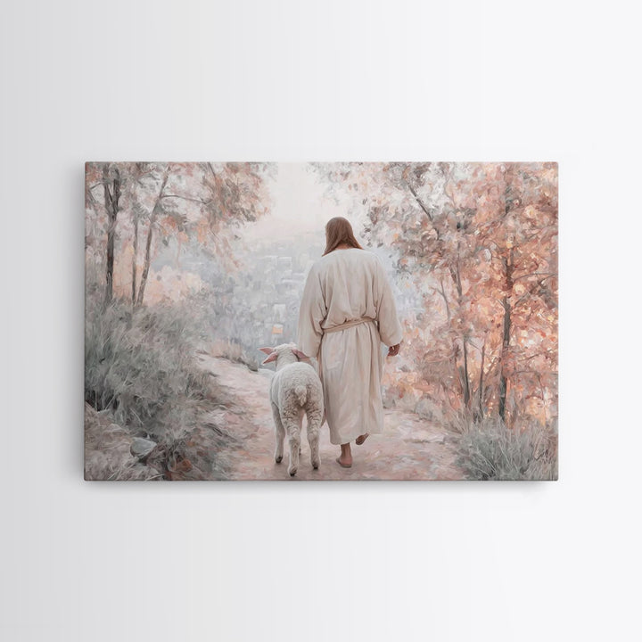 Autumn Grace | Framed Canvas Print | Christian Art Canvas | Jesus Painting | Christian Wall Art | Unique Christian Art | Christian Christma
