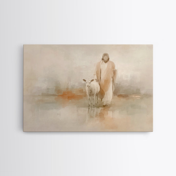 Still Waters, Framed Canvas Print, Christian Art Canvas, Jesus Painting, Subtle Christian Art, Christian Decorations, Christian Art Prints