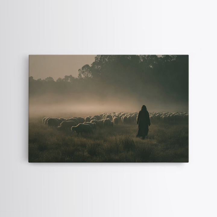 Misty Promise | Framed Canvas Print | Christian Wall Art | Christian Art Canvas | Jesus Painting | Modern Christian Art | Christian Christm
