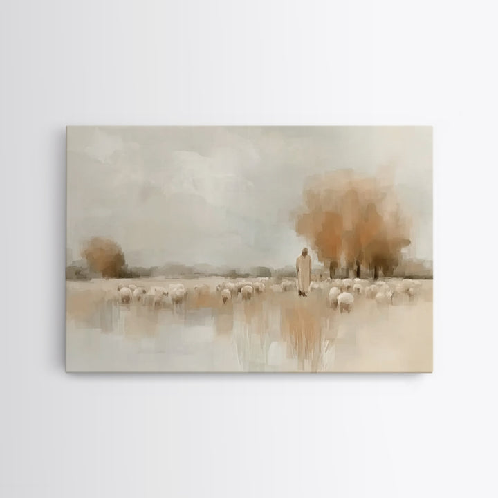 Mountain Light – Framed Canvas Print – Christian Art Canvas – Jesus Painting – Modern Christian Art – Christian Wall Art – Christmas Art Wo